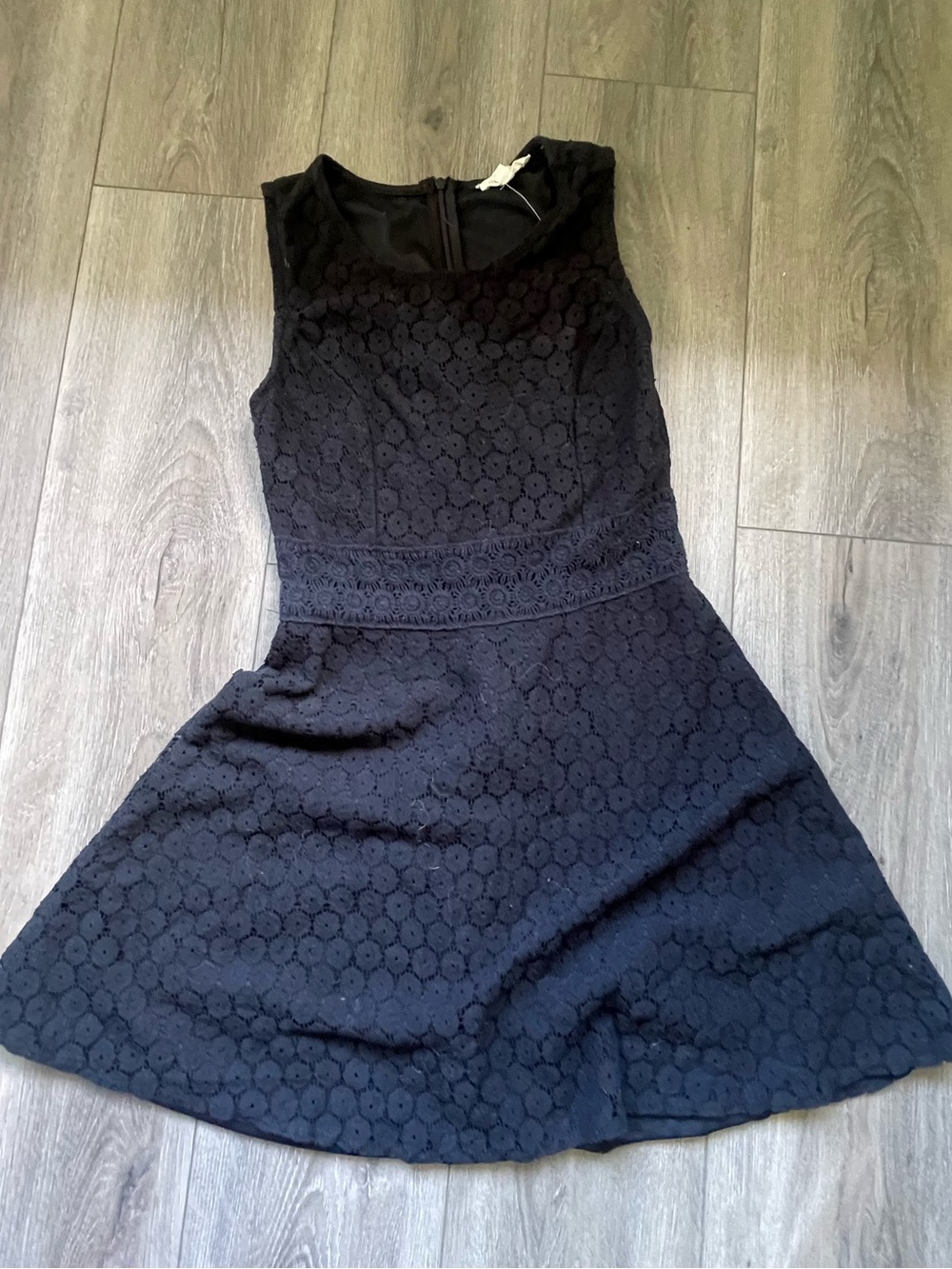 Rebellion Black Sleeveless Lace A-Line Mini Dress